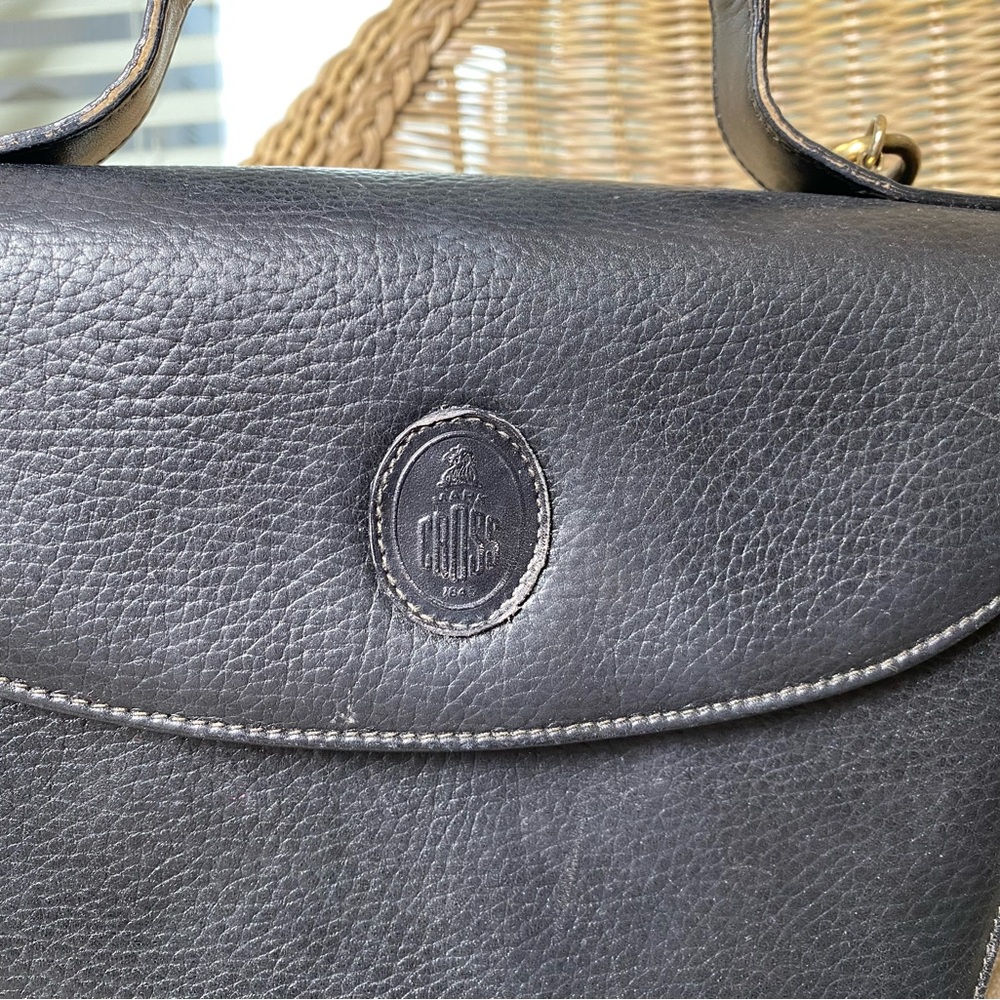 Mark Cross Black Leather Top Handle Handbag - Picture 3 of 8